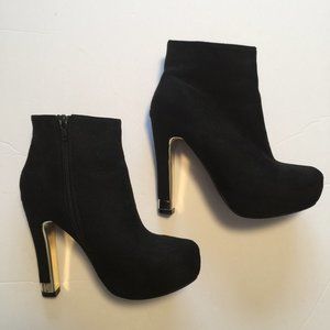 ARDEN GOLD LINED HEEL ANKLE BOOTS-NWOT